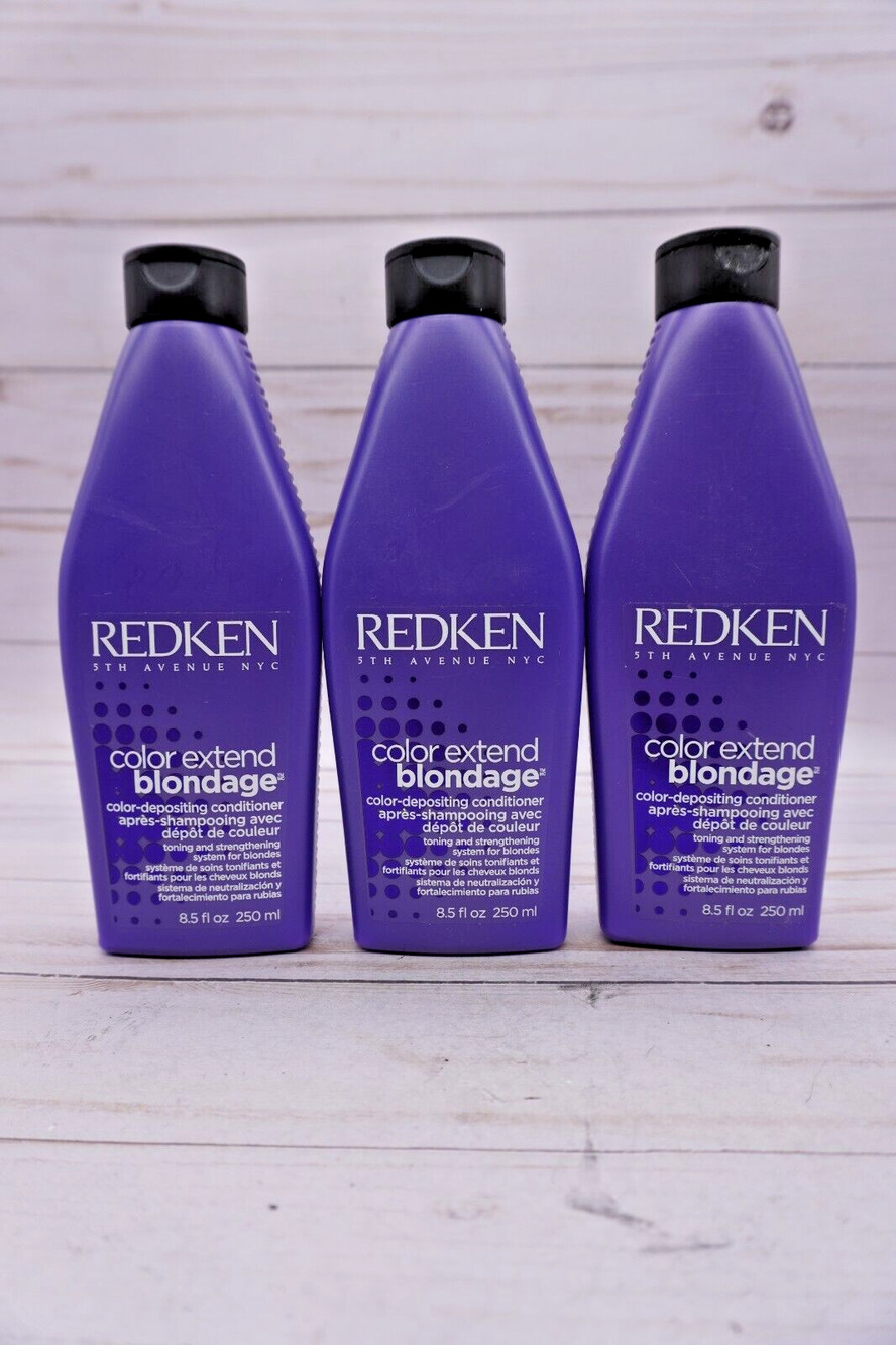 Lot of 3 Redken COLOR EXTEND BLONDAGE COLOR DEPOSITING CONDITIONER 8.5 oz